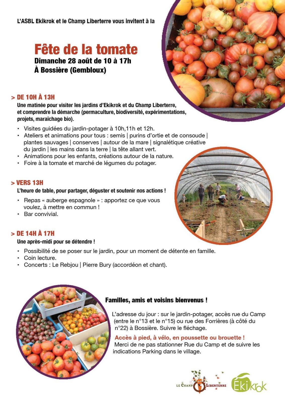 Fête de la tomate le 26 août à Bossière