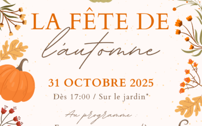 Bloquer votre fin d’après-midi du 31/10 pour la fête de l’automne !
