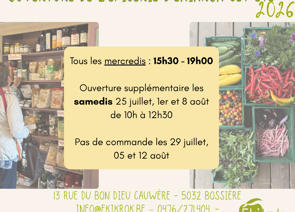 C&rsquo;est l&rsquo;été et l&rsquo;épicerie est ouverte, on vous partage les horaires